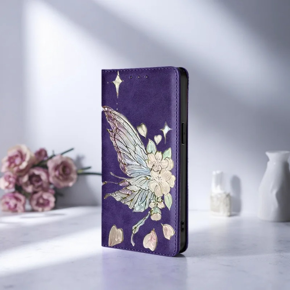 Samsung Galaxy S24 - Funda de cuero con tapa magnética